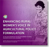 Enhancing Rural Women's Voice in Agricultural Policy Formulation Enhancing Rural Women's Voice in Agricultural Policy Formulation
