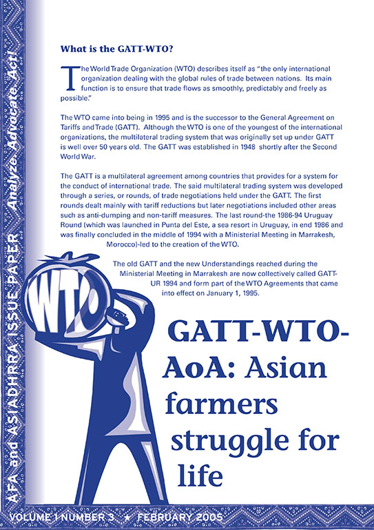 GATT-WTO-AoA – Asian farmers Struggle for Life